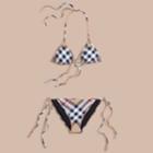 Burberry Burberry Check Triangle Bikini, Size: M, Beige