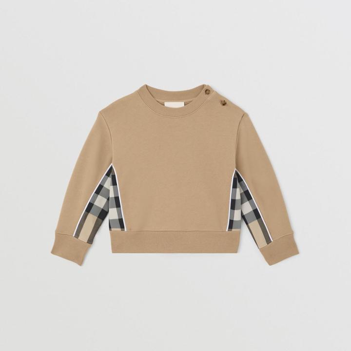 Burberry Burberry Childrens Check Panel Cotton Sweatshirt, Size: 18m