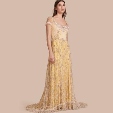 Burberry Embroidered Lace Gown