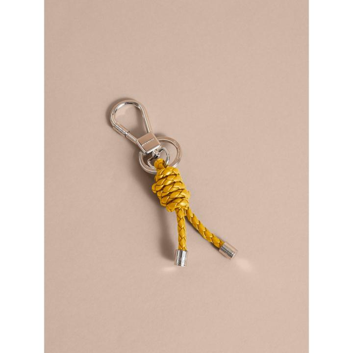 Burberry Burberry Braided Knot Leather Key Ring, Yellow