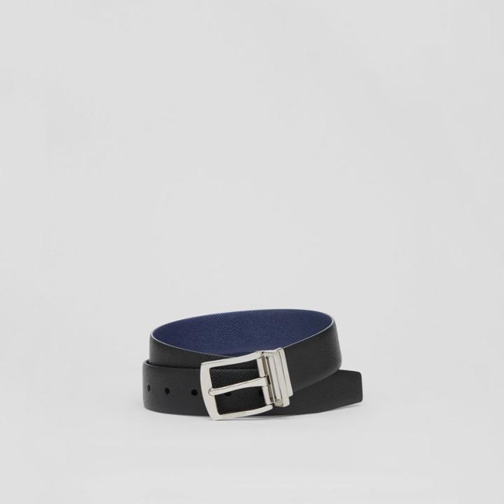 Burberry Burberry Reversible Grainy Leather Belt, Size: 80, Black