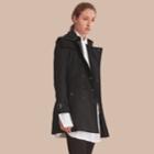 Burberry Burberry Hooded Trench Coat With Warmer, Size: 04, Black
