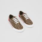 Burberry Burberry Childrens Monogram Print E-canvas Sneakers, Size: 28, Brown