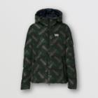 Burberry Burberry Monogram Print Hooded Puffer Jacket, Forest Green