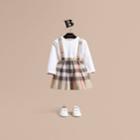 Burberry Burberry Childrens Check Cotton Skirt With Detachable Straps, Size: 12m, Beige