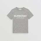 Burberry Burberry Childrens Logo Print Cotton T-shirt, Size: 6y, Grey Melange