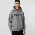 Burberry Burberry Embroidered Logo Jersey Hoodie, Grey