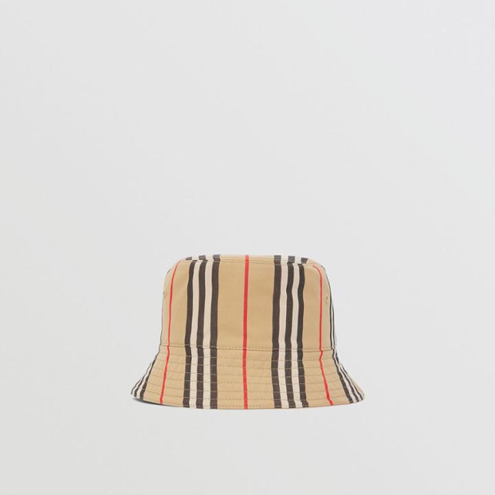 Burberry Burberry Icon Stripe Cotton Bucket Hat, Size: M