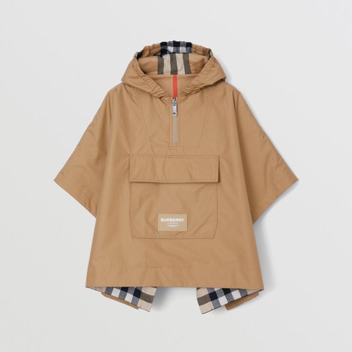 Burberry Burberry Childrens Reversible Bonded Nylon And Check Cotton Poncho