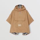 Burberry Burberry Childrens Reversible Bonded Nylon And Check Cotton Poncho