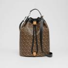 Burberry Burberry Monogram E-canvas And Leather Drawcord Tote, Brown