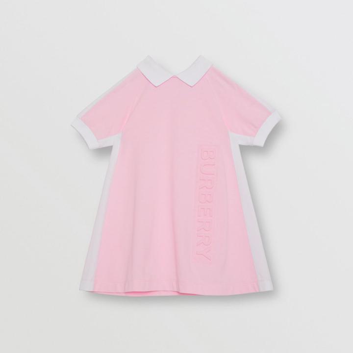 Burberry Burberry Childrens Embossed Logo Cotton Piqu Polo Dress, Size: 10y, Pink
