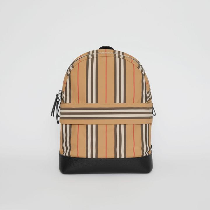Burberry Burberry Childrens Icon Stripe Nylon Backpack, Beige
