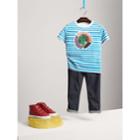 Burberry Burberry Pallas Heads Print Striped Cotton T-shirt, Size: 10y, White