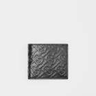 Burberry Burberry Monogram Leather International Bifold Coin Wallet, Black
