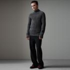 Burberry Burberry Rib Knit Wool Cashmere Turtleneck Sweater, Size: Xl, Grey