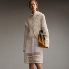 Burberry Burberry Panelled Cashmere, Cotton And Wool Sweater, Size: Xl, White