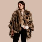 Burberry Burberry Raccoon And Mink Poncho, Brown