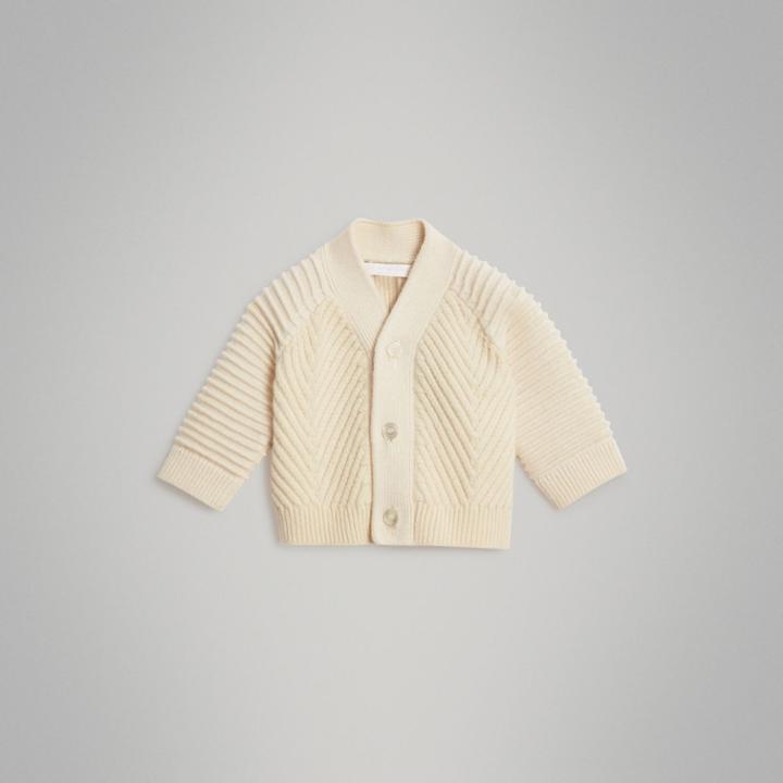 Burberry Burberry Childrens Rib Knit Wool Cashmere Cardigan, Size: 2y
