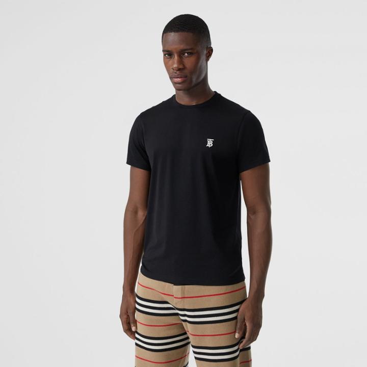 Burberry Burberry Monogram Motif Cotton T-shirt, Black