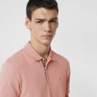 Burberry Burberry Check Placket Cotton Polo Shirt, Size: Xl, Pink
