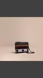 Burberry Heart Print Canvas Check Clutch Bag