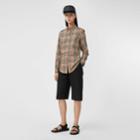 Burberry Burberry Button-down Collar Vintage Check Stretch Cotton Shirt, Size: 06, Beige