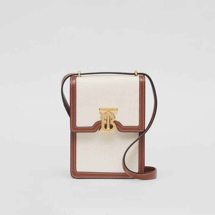 Burberry Burberry Cotton Canvas And Leather Robin Bag, White