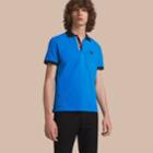 Burberry Burberry Two-tone Check Placket Cotton Piqu Polo Shirt, Blue