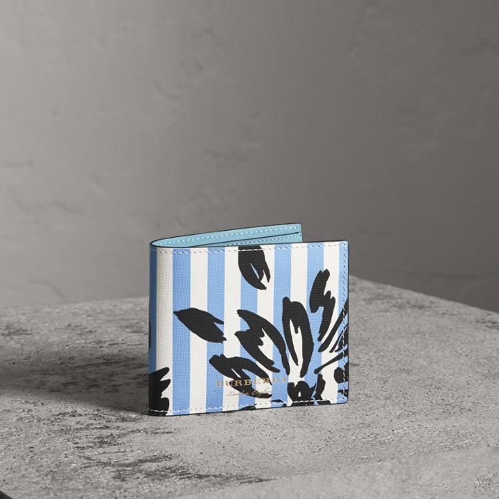 Burberry Burberry Floral Stripe Print International Bifold Wallet, White