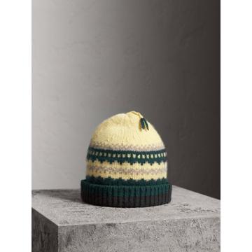 Burberry Burberry Fair Isle Cashmere Wool Blend Beanie