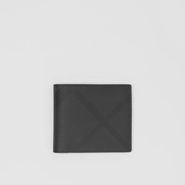 Burberry Burberry London Check And Leather International Bifold Wallet, Black