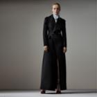 Burberry Burberry Felted Wool Full-length Tailored Coat, Size: 08, Black