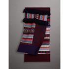 Burberry Burberry Fair Isle Wool Cashmere Patchwork Scarf, Red