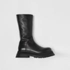 Burberry Burberry Leather And Lambskin Boots, Size: 36, Black