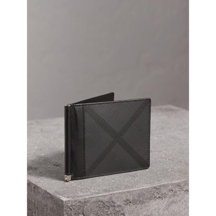 Burberry Burberry London Check Money Clip Wallet, Grey