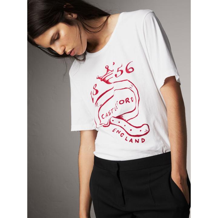 Burberry Burberry Castleford Print Cotton T-shirt