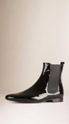 Burberry Patent Leather Chelsea Boots