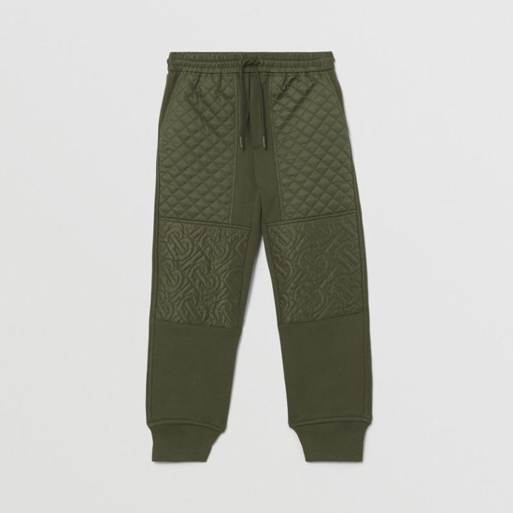 Burberry Burberry Childrens Monogram Quilted Panel Cotton Jogging Pants, Size: 12y