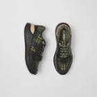Burberry Burberry Check Cotton Canvas And Leather Sneakers, Size: 43