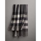 Burberry Burberry The Lightweight Check Cashmere Scarf, Grey