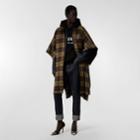 Burberry Burberry Monogram Motif Check Cotton Oversized Poncho, Size: S/m, Green