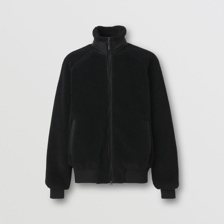 Burberry Burberry Logo Graphic Fleece Jacquard Jacket, Size: 04
