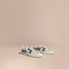 Burberry Burberry Peony Rose Print Canvas And Leather Sneakers, Size: 40, Green