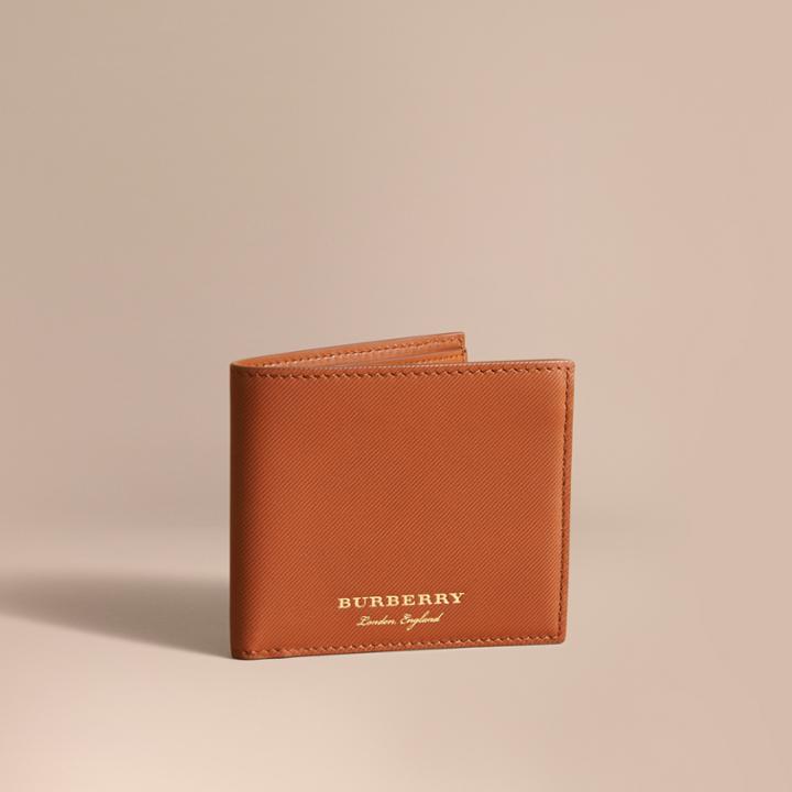 Burberry Burberry Trench Leather International Bifold Wallet, Brown