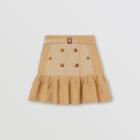 Burberry Burberry Fluted Two-tone Cotton Gabardine A-line Skirt, Size: 06, Yellow