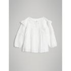 Burberry Burberry Ruffle Detail Cotton Silk Blend Top, Size: 14y