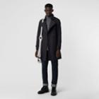 Burberry Burberry Archive Logo-lined Cotton Gabardine Trench Coat, Size: 34, Black