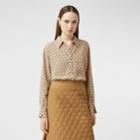 Burberry Burberry Unicorn Print Silk Crepe De Chine Shirt, Size: 04, White