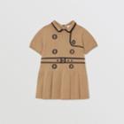 Burberry Burberry Childrens Trompe L'oeil Intarsia Wool Cashmere Trench Dress, Size: 2y, Beige
